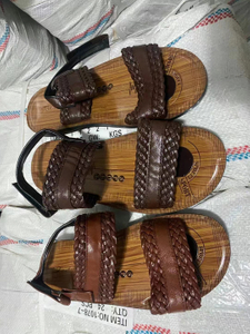 Stockpapa Leder-Holzsandalen