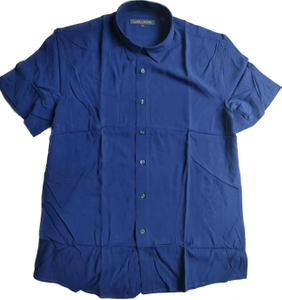 Stockpapa SLATE STONE, Blaue, lässige, einfarbige Hemden und Bekleidung im Großhandel