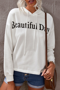 Stockpapa Apparel Stocklots Beautiful Day Damen-Kapuzenpullover mit Buchstaben-Grafik