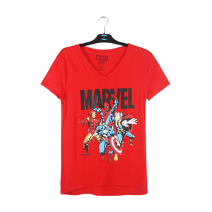 Marvel Herren-T-Shirt mit V-Ausschnitt