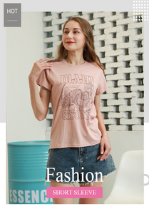 Stockpapa Damen Casual Print T-Shirt zum Sonderpreis