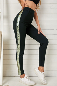 Stockpapa – Enge, knöchellange Hose mit hoher Taille und Pailletten