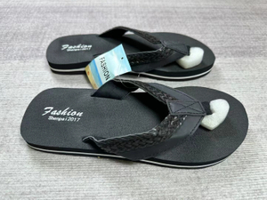 Stockpapa Flip-Flops aus schwarzem Leder