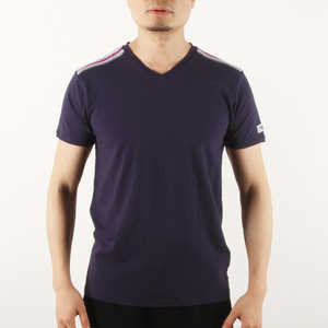 Herren-T-Shirt aus Baumwoll-Spandex mit V-Ausschnitt