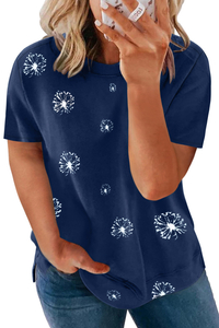 Damen-T-Shirt mit Spandex-Print in Übergröße