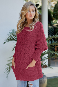 Neue Supper Soft Touch Relaxed Fit Taschenpullover